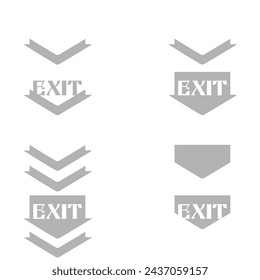 exit sign icon, evacuation, arrow on a white background, vector illustration