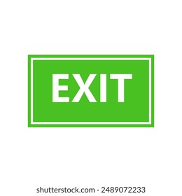 Exit sign icon illustrated on background