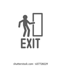 Exit sign icon vector