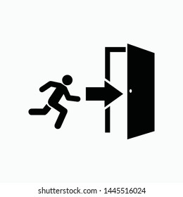 exit sign icon vector symbol isolated