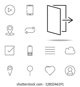 exit sign icon. web, minimalistic icons universal set for web and mobile