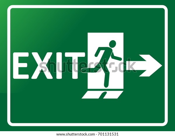 Exit Sign Indicating Way Out Building Stock Vector (Royalty Free ...