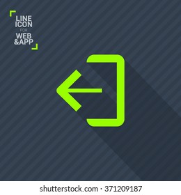 Exit sign isolated minimal icon. Door line vector icon for websites and mobile minimalistic flat design.