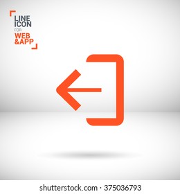 Exit sign isolated minimal icon. Door line vector icon for websites and mobile minimalistic flat design.