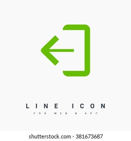 Exit sign isolated minimal icon. Door line vector icon for websites and mobile minimalistic flat design.