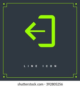 Exit sign isolated minimal icon. Door line vector icon for websites and mobile minimalistic flat design.