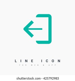 Exit sign isolated minimal icon. Door line vector icon for websites and mobile minimalistic flat design.