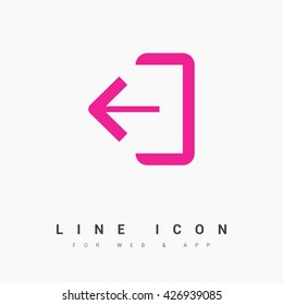 Exit sign isolated minimal icon. Door line vector icon for websites and mobile minimalistic flat design.