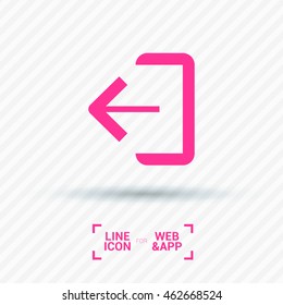 Exit sign isolated minimal icon. Door line vector icon for websites and mobile minimalistic flat design.