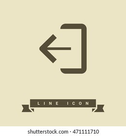 Exit sign isolated minimal icon. Door line vector icon for websites and mobile minimalistic flat design.
