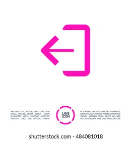 Exit sign isolated minimal icon. Door line vector icon for websites and mobile minimalistic flat design.