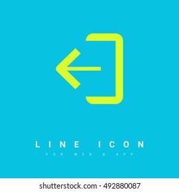 Exit sign isolated minimal icon. Door line vector icon for websites and mobile minimalistic flat design.