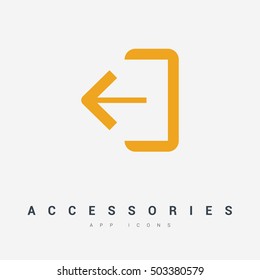 Exit sign isolated minimal icon. Door line vector icon for websites and mobile minimalistic flat design.
