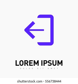 Exit sign isolated minimal icon. Door line vector icon for websites and mobile minimalistic flat design.