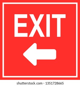 exit sign and left arrow direction