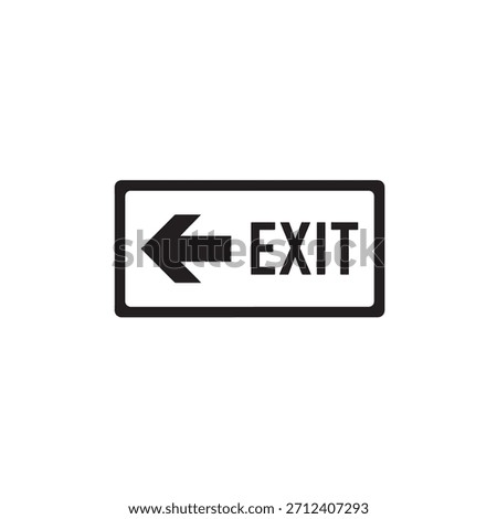 Exit sign left arrow silhouette icon