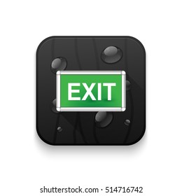 exit sign With long shadow over app button