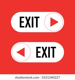 Exit sign with red color arrow, pointing left and right