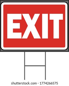 Exit sign. The red or green EXIT sign is more common in the US and formerly Canada. Vector Format white background.
