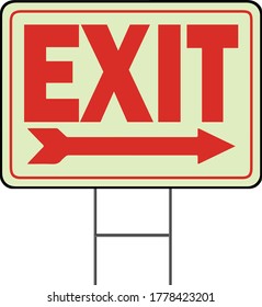 Exit sign. The red or green EXIT sign is more common in the US and formerly Canada. Vector Format white background.