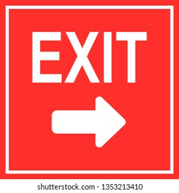Ilustrasi Stok Exit Sign White Arrow Pointing Right 1764878846 ...
