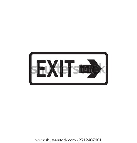Exit sign right arrow silhouette icon