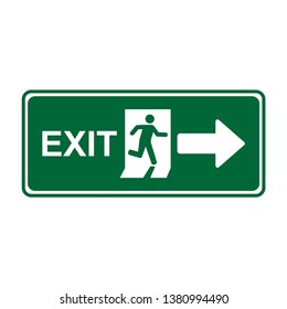 exit sign right direction vector