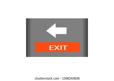 Exit Sign Signage Vector Icon Illustration