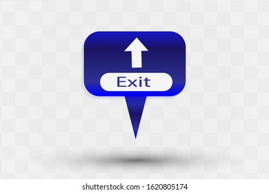 Exit Sign Signage Vector Icon Illustration