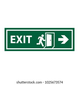 exit sign symbol in trendy flat style 