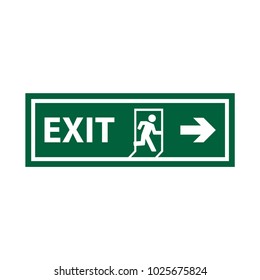 exit sign in trendy flat style 