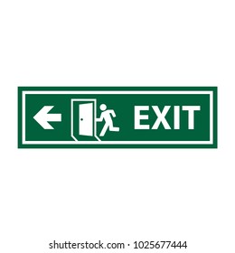 exit sign in trendy flat style, emergency exit sign 
