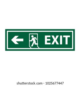 exit sign in trendy flat style, emergency exit sign 