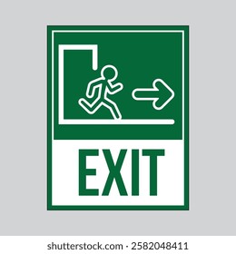 exit sign vector for door