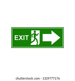 Exit Sign Vector, Evacuation Sign
