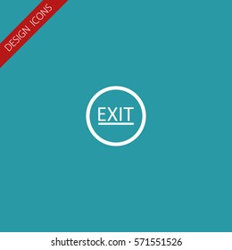 Exit sign Vector Icon.