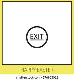 Exit sign Vector Icon.