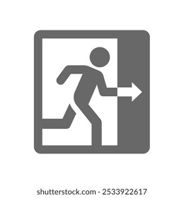 Exit sign vector icon. Fire escape, door symbol.