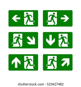 Exit Sign Vector Logo Template Illustration Design. Vector EPS 10.