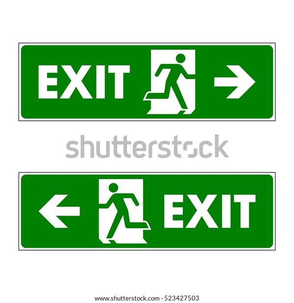 Exit Sign Vector Logo Template Illustration Stock Vector (royalty Free 