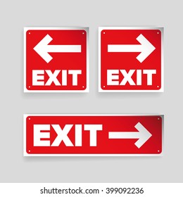 Exit sign vector red