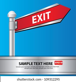 Exit signpost,Vector