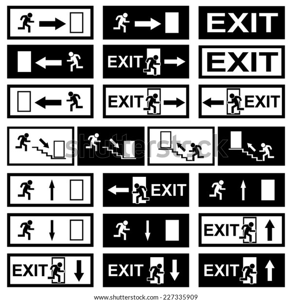Exit Signs Stock Vector (Royalty Free) 227335909 | Shutterstock