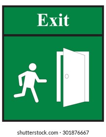 Exit sign.Vector illustration.