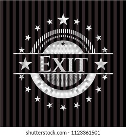 Exit silvery emblem or badge