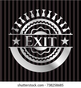 Exit silvery shiny badge