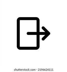 Exit simple outline style icon for websites, applications, infographics, presentations, blogs, and many special purposes. Editable and scalable.
