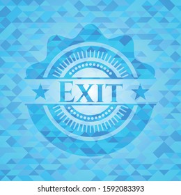 Exit sky blue mosaic emblem