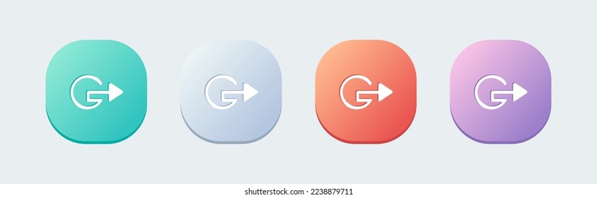 Exit solid icon in flat design style. Sign out signs vector illustration.