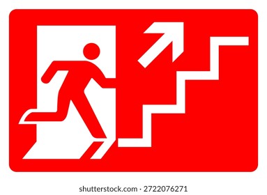 Sinal De Símbolo De Escada Para Cima, Ilustração De Vetor, Isolar No Rótulo De Plano De Fundo Branco. EPS10 